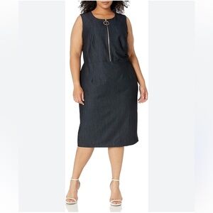Calvin Klein Sleeveless sheath Dress with Front Zipper 14 XL